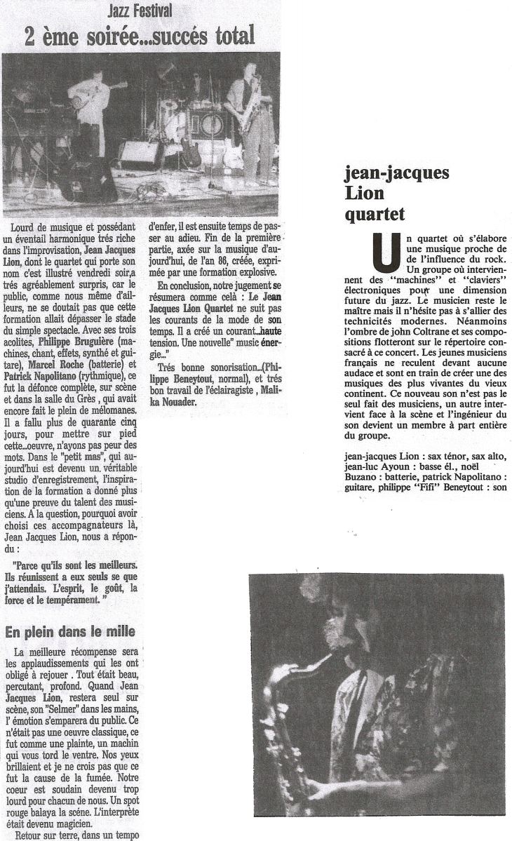JJ Lion - coupure de presse - 2eme soire jazz